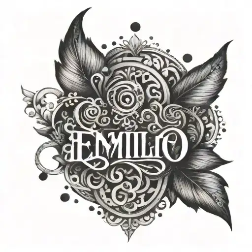 anagram of the name Emilio tattoo design idea