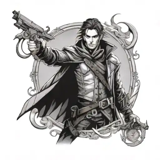 Design a tattoo of Emilio as a heroic character in the style of Brandon Sanderson's Mistborn series tattoo design idea