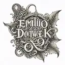 anagram of the name Emilio tattoo design idea