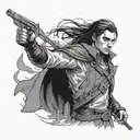Design a tattoo of Emilio as a heroic character in the style of Brandon Sanderson's Mistborn series tattoo design idea