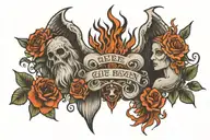 give heaven some hell tattoo design idea