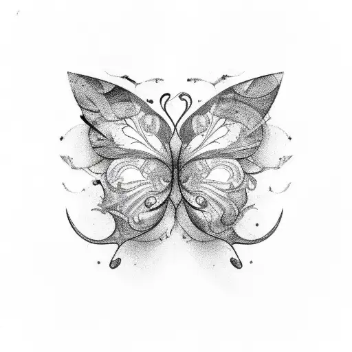 abstract smoke and butterflies  tattoo design idea