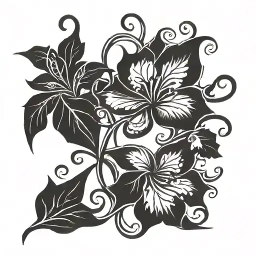 vine tendrils tattoo design idea