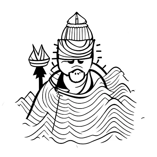 little figure on the top of Mount Everest  tattoo design idea