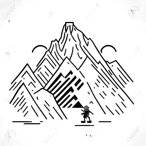 a little climber on the top of Mount Everest  tattoo design idea