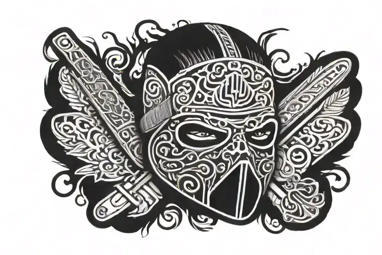 Gangster my ski mask tattoo design idea