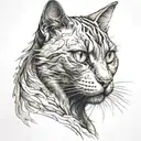 Ugly cat tattoo design idea