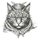 Ugly cat tattoo design idea