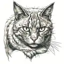 Ugly cat tattoo design idea