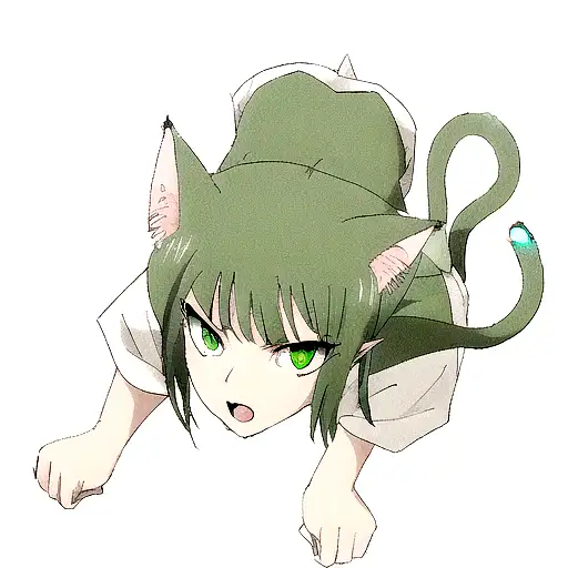 cat with green eyes and pointy ears tattoo design idea