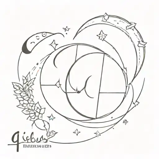 number 13 & gibbuos moon  tattoo design idea