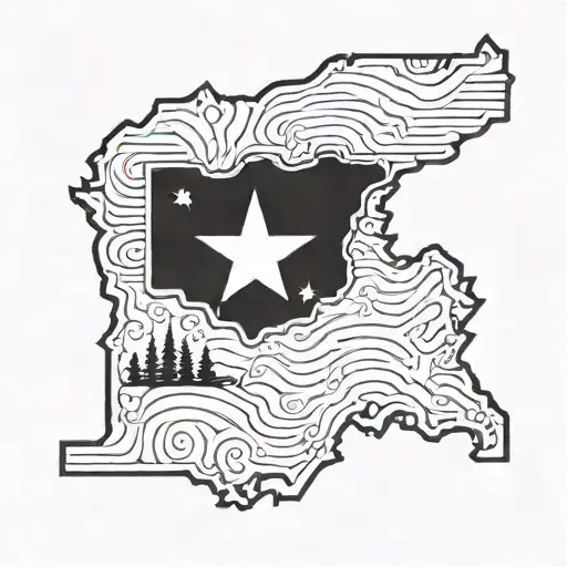 Minnesota state outline filled with a traditional American flag pattern tattoo design idea