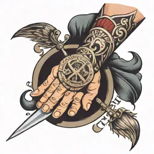 masculine Catholic powerful forearm tattoo tattoo design idea