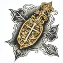 masculine Catholic powerful forearm tattoo tattoo design idea