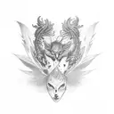 twin flame tattoo design idea