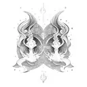 twin flame tattoo design idea