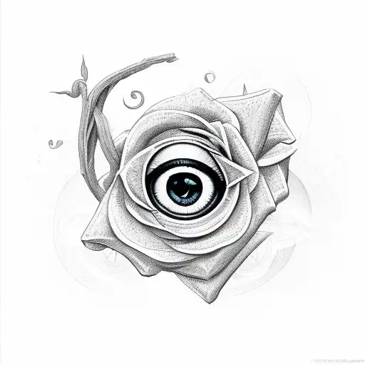 the eye of Horus with rose vine tattoo design idea