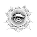 the eye of Horus with 4 roses tattoo design idea