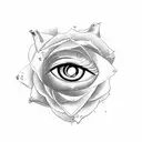 the eye of Horus with 4 roses tattoo design idea