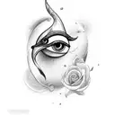 the eye of Horus with 4 roses tattoo design idea