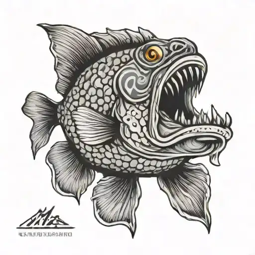 murray cod smokey  tattoo design idea