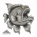 murray cod smokey  tattoo design idea