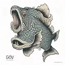 murray cod smokey  tattoo design idea
