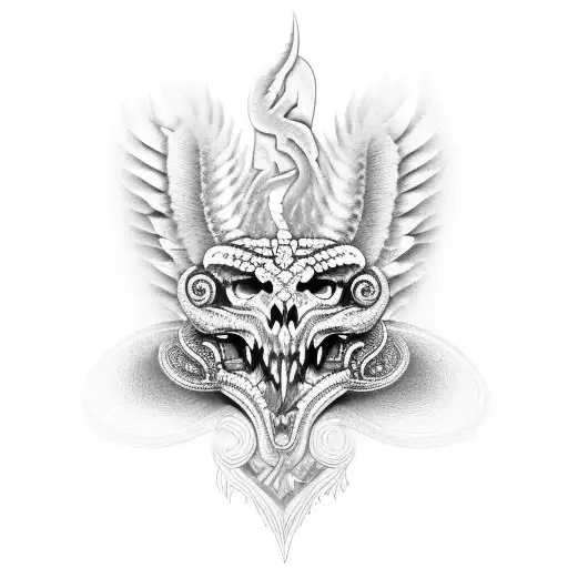 feathered serpent tattoo design idea
