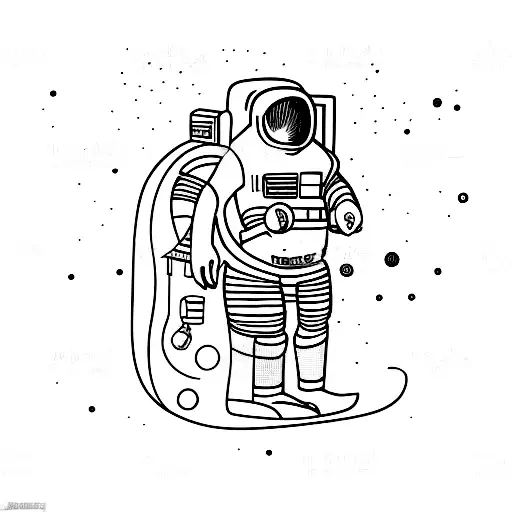 astronaut with a diving suit tattoo design idea