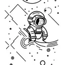 astronaut and a diving suit tattoo design idea
