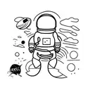 astronaut and a diving suit tattoo design idea