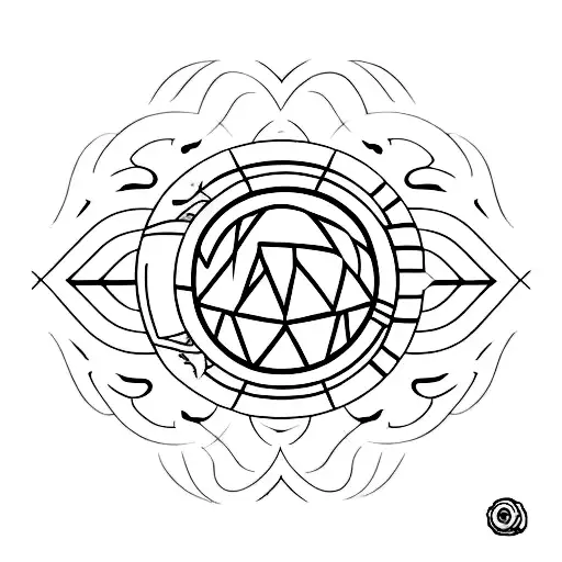 Create a minimalist tattoo of a pokeball surrounded by various types of Pokemon tattoo design idea