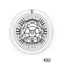 Create a minimalist tattoo of a pokeball surrounded by various types of Pokemon tattoo design idea