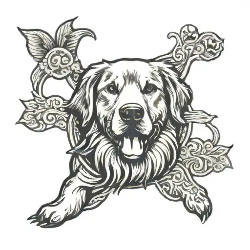 Sun logo for the sublime band,  the name sunny, golden retriever tattoo design idea