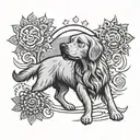 Sublime sun logo, the name sunny for my dog, golden retriever, december 22nd, 2021 tattoo design idea