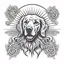 Sublime sun logo, the name sunny for my dog, golden retriever, december 22nd, 2021 tattoo design idea