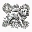 Sublime sun logo, the name sunny for my dog, golden retriever, december 22nd, 2021 tattoo design idea