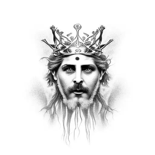 dionysus dark deep  grape vine crown tattoo design idea