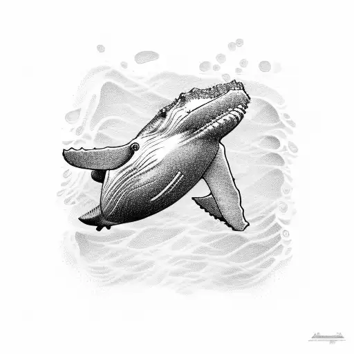 humpback whales with icebergs tattoo design idea