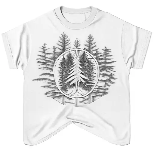 half angel half devil pine tree treehouse baseball jersey tattoo design idea