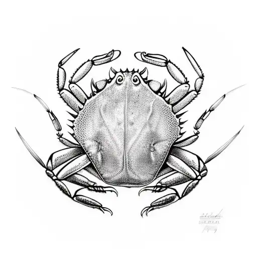 A crab swimming gracefully in water, embodying resilience and adaptability in the face of challenges tattoo design idea