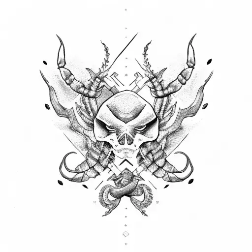cancer and scorpio sign tattoo design idea