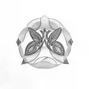 Symmetrical pair of tiny interlocking olive leaves tattoo for collarbones tattoo design idea