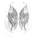 Symmetrical pair olive leaf tattoo for collarbones tattoo design idea