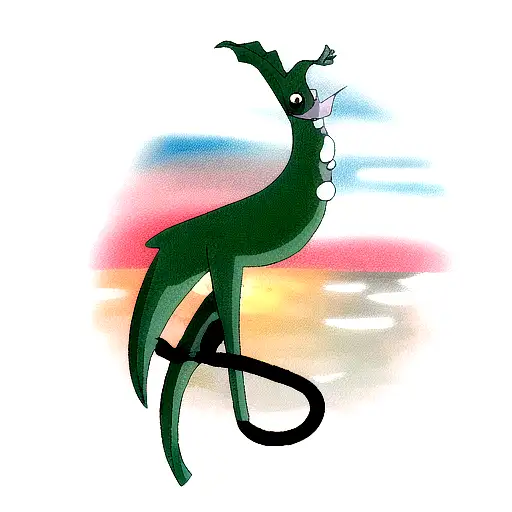 sea horse in junji style  tattoo design idea