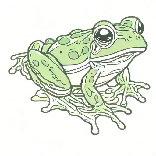 aesthetic cute frog tattoo design idea