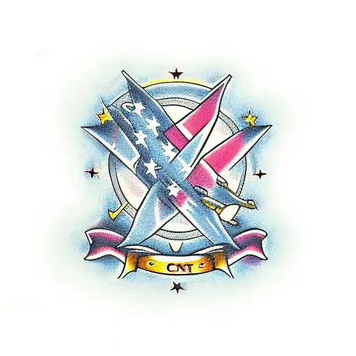 cruz con alas tattoo design idea