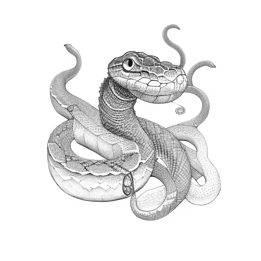 smoking snake tattoo design idea
