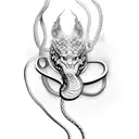 smoking snake tattoo design idea