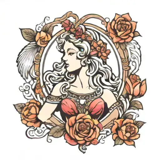 Aphrodite goddess of beauty  tattoo design idea
